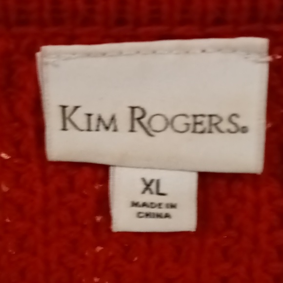 Kim Rogers Sweaters - KIM ROGERS red braided waffled cardigan with saggy pockets Size XL